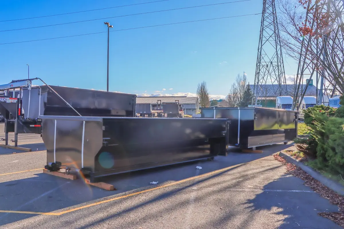 Roll-off dumpster ready for waste disposal at job site for Cleanout Dumpster Rental in Caledonia
